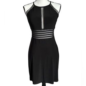 NIGHTWAY Special Occasion Black Cocktail Dress with Sheer Designs SIZE 6